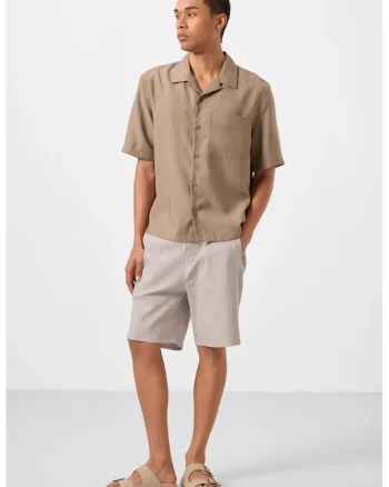 Pantaloni scurti, Barbati, Pantaloni scurti chino tesuti TOMMY pentru barbati, Stone Natural,