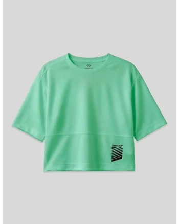 Tricou dama  supradimensionat cu buzunar, poliester, Verde menta