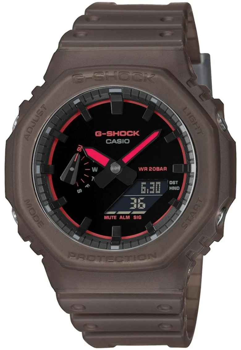 Ceas unisex  GA-2100K-5AER, maro, sportiv, rezistent la socuri