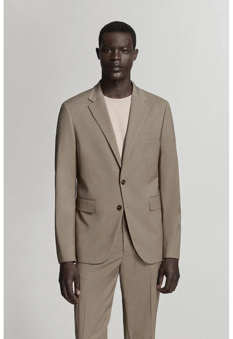Sacou slim fit, Maro camel