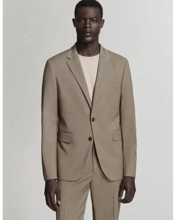 Sacou slim fit, Maro camel