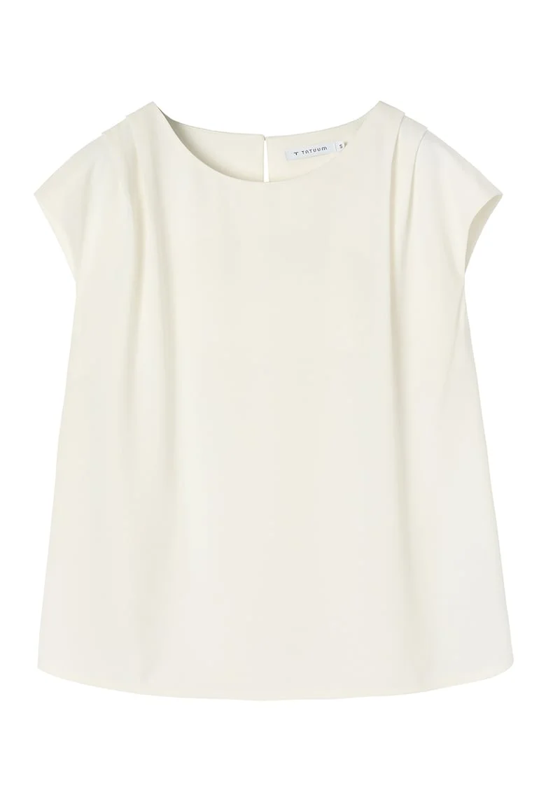 Bluza cu maneci scurte, Alb fildes
