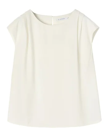 Bluza cu maneci scurte, Alb fildes