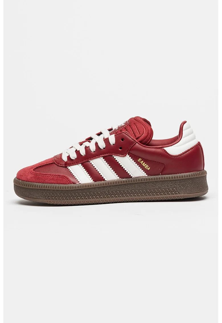 Pantofi sport din piele cu garnituri din piele intoarsa Samba XLG, Alb/Visiniu
