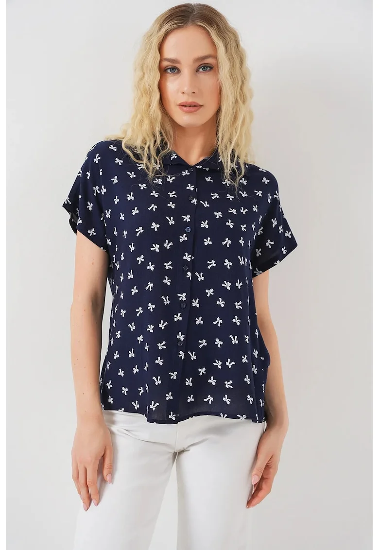 Camasa  BDART cu maneca scurta, albastru, material poplin