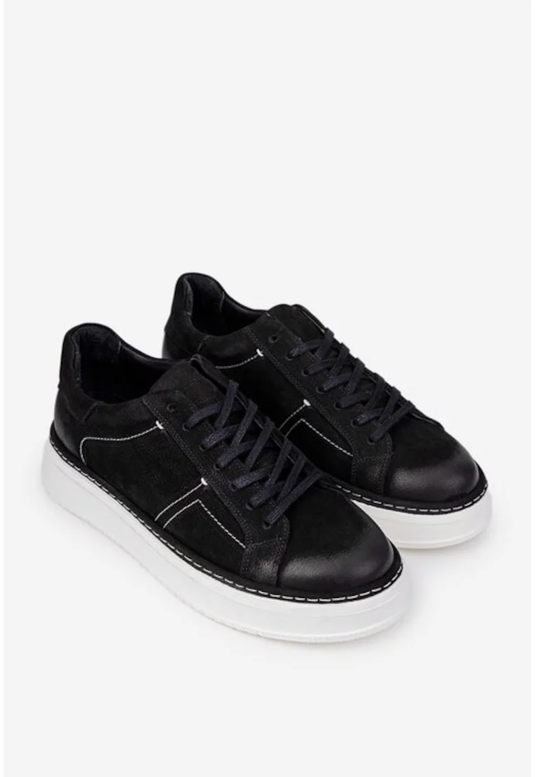 Pantofi clasici barbati piele neagra, Negru