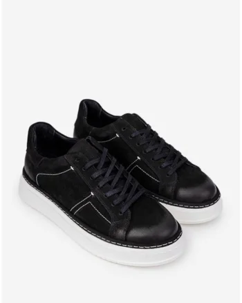 Pantofi clasici barbati piele neagra, Negru