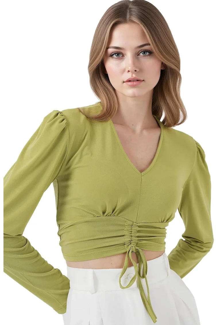 Bluza scurt dama, HiCCUP, Poliester/Elastan, Verde