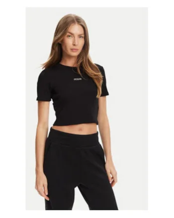 Tricou scurt din amestec de viscoza cu logo brodat