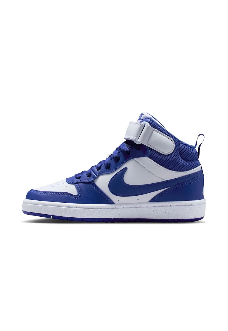 Pantofi sport mid-high cu insertii de piele Court Borough 2, Albastru royal/Alb murdar