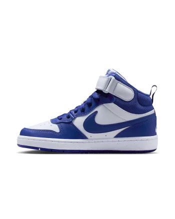 Pantofi sport mid-high cu insertii de piele Court Borough 2, Albastru royal/Alb murdar