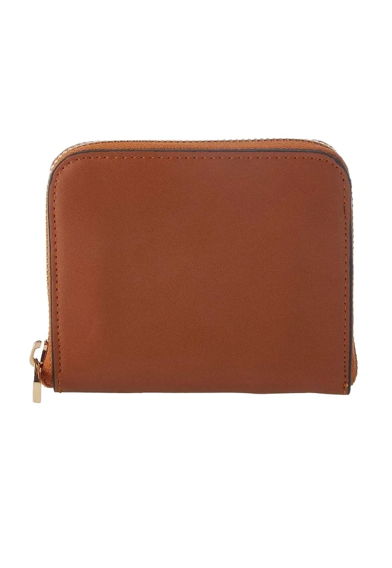 Portofel Starla,  Piele ecologica, 12x10x3 cm, Maro