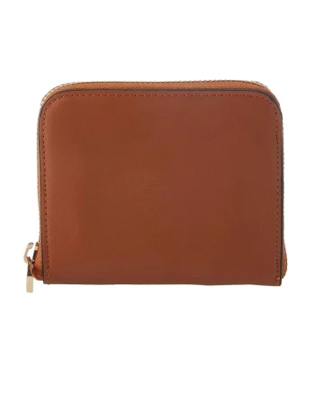 Portofel Starla,  Piele ecologica, 12x10x3 cm, Maro