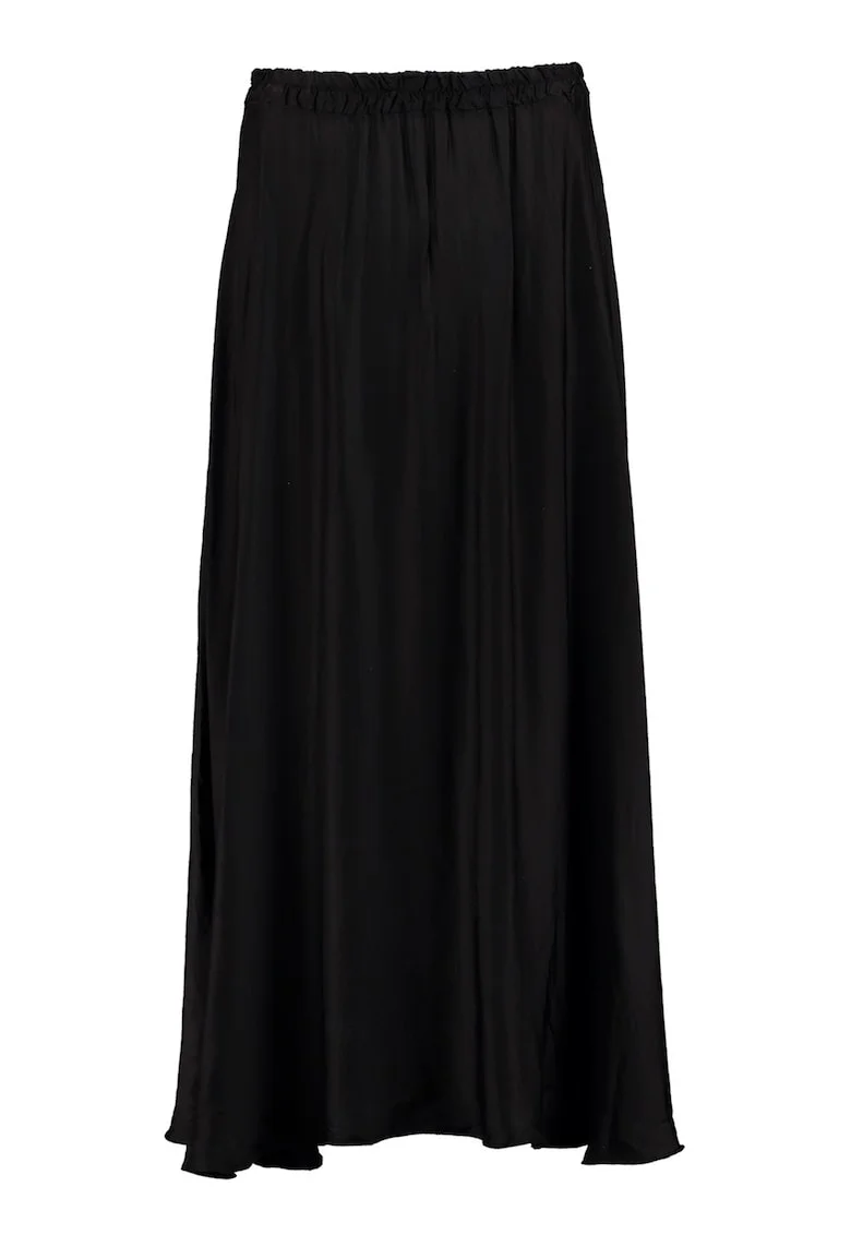 Fusta cu model uni si talie elastica, Negru