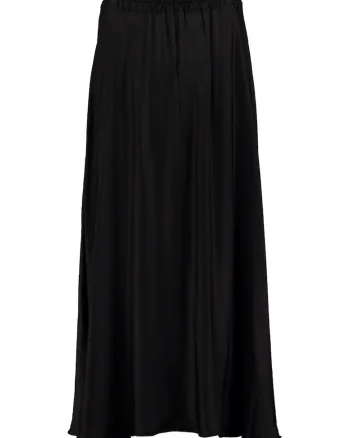 Fusta cu model uni si talie elastica, Negru