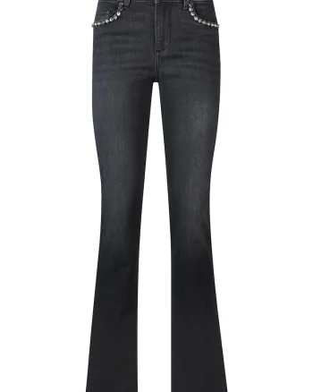 Blugi slim-fit cu strasuri, Negru/Albastru inchis