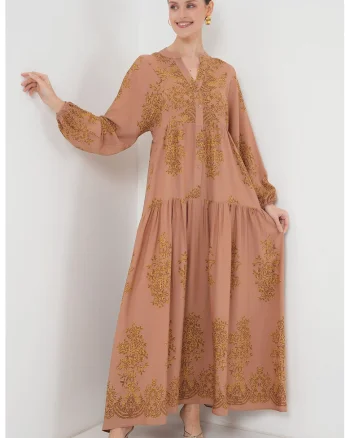 Rochie maxi dama HiCCUP cu imprimeu, Galben
