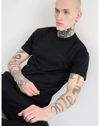 Tricou cu decolteu rotund, Negru
