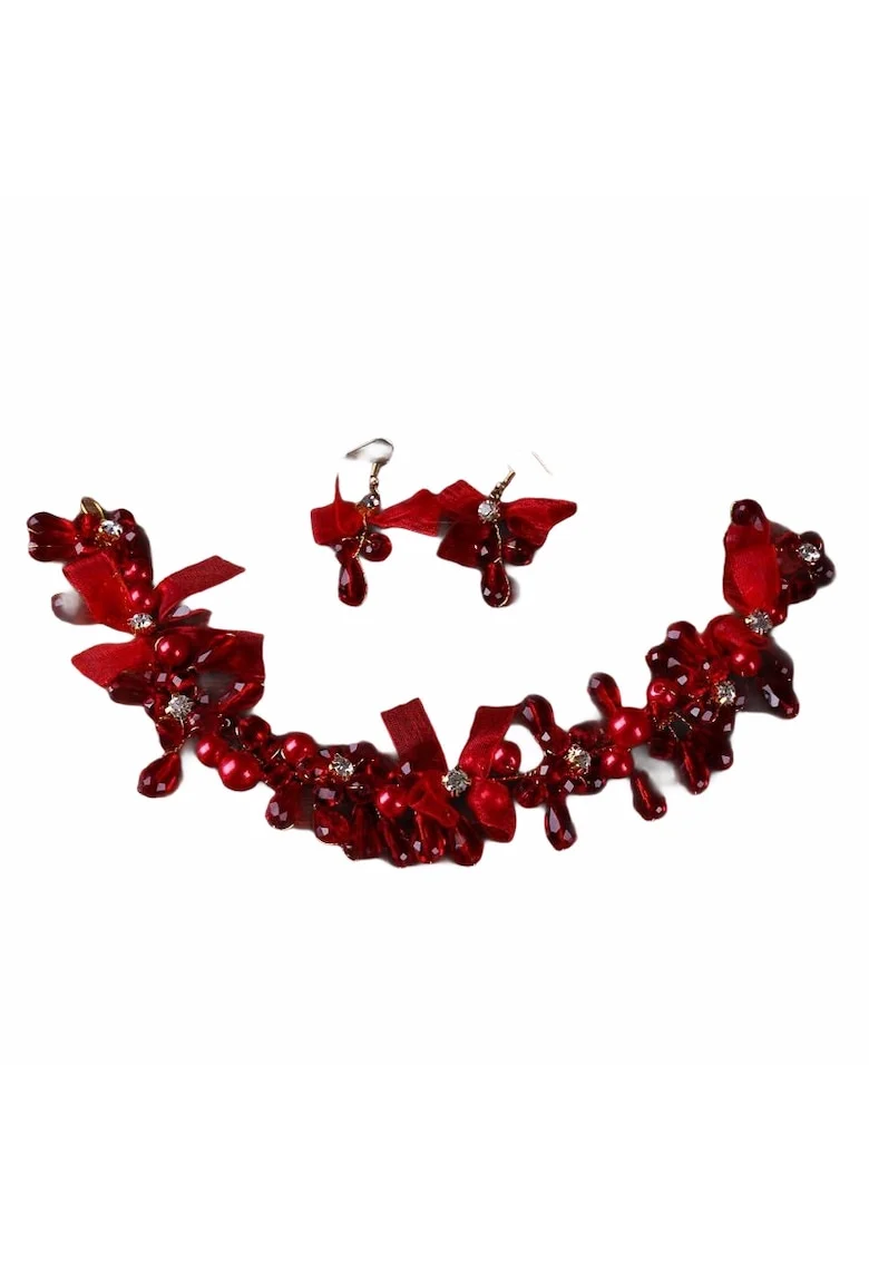 Set Coronita Modelatoare, Accesorii Par si Cercei Nicoletta,  Aliaj metalic, Auriu