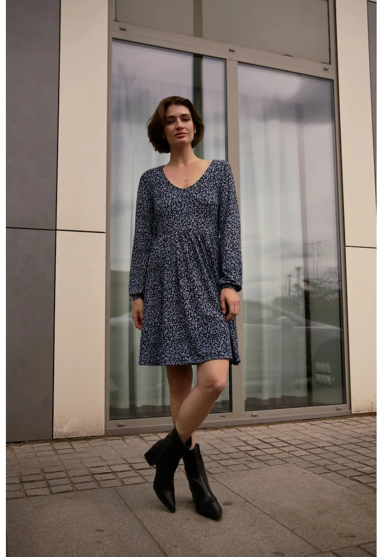 Rochie florala bleu, Bleumarin