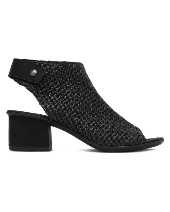 Sandale dama  toc bloc, Negru