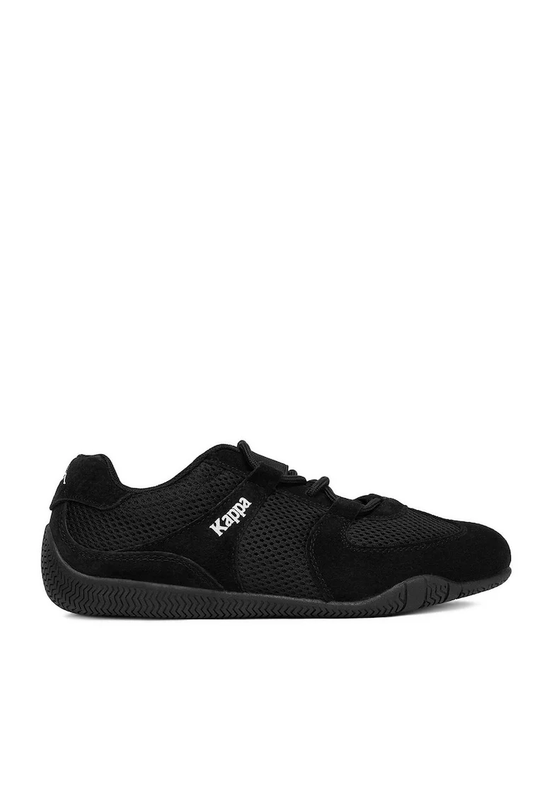 Pantofi sport dama,  negru, piele nabuc, sistem de inchidere cu siret, pentru toate suprafetele