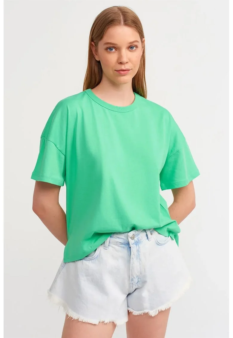 Tricou dama,  supradimensionat, verde menta, bumbac