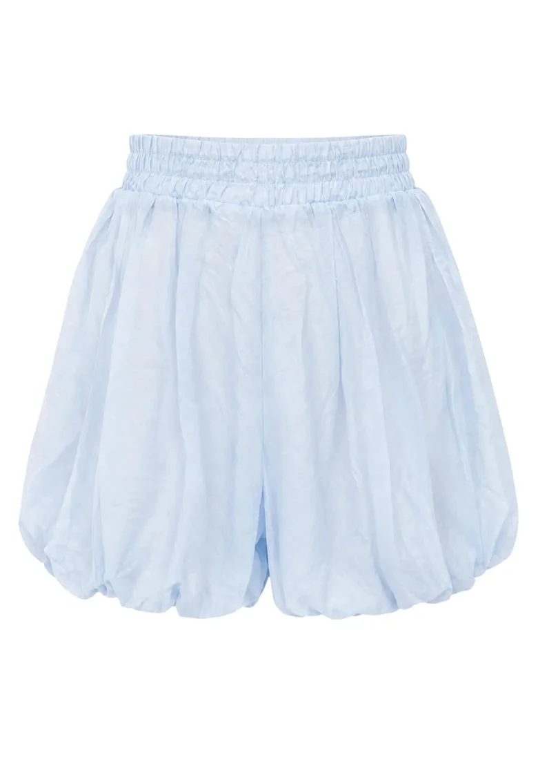 Pantaloni scurti,  mini, casual, albastru deschis, 100% poliester