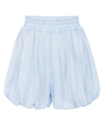 Pantaloni scurti,  mini, casual, albastru deschis, 100% poliester