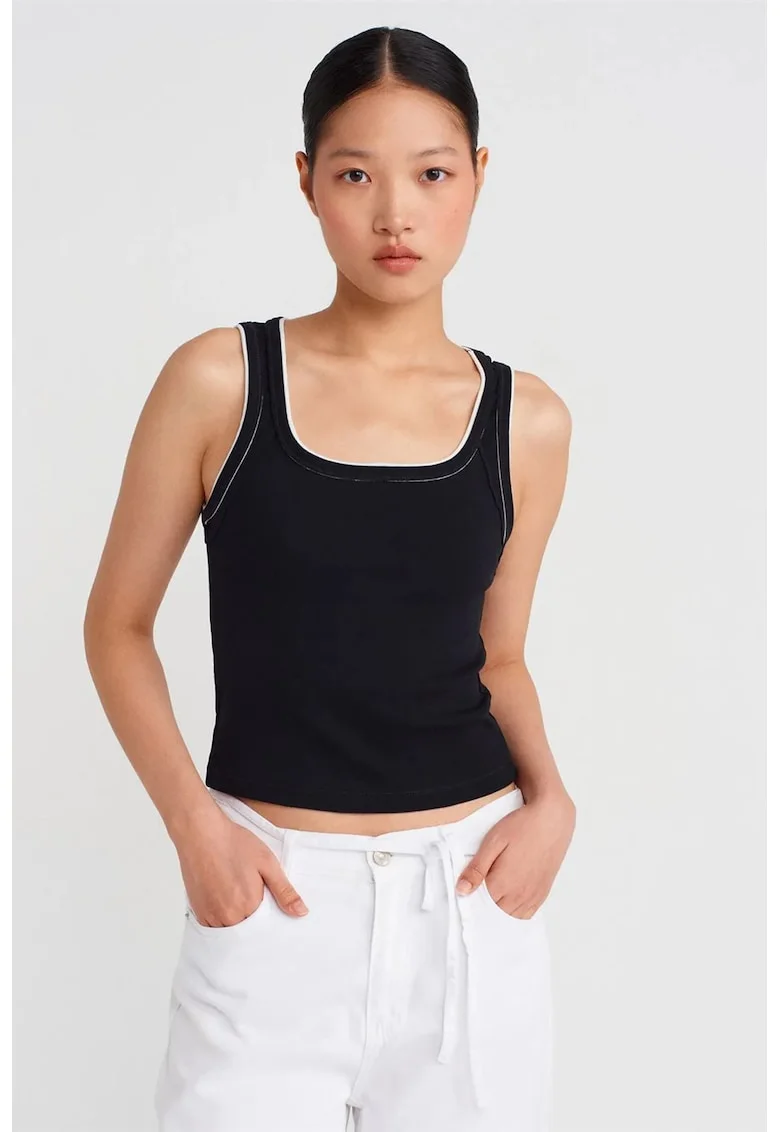 Bluze dama,  din bumbac, casual, negru