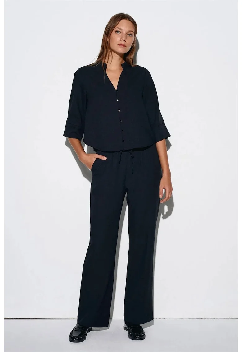 Pantaloni dama,  negru, poliester, Negru