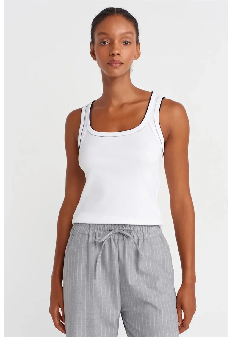Bluza dama  bumbac reiat, casual, alb