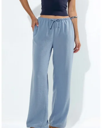Pantaloni dama,  tesuti, casual, Maya Blue, 100% poliester