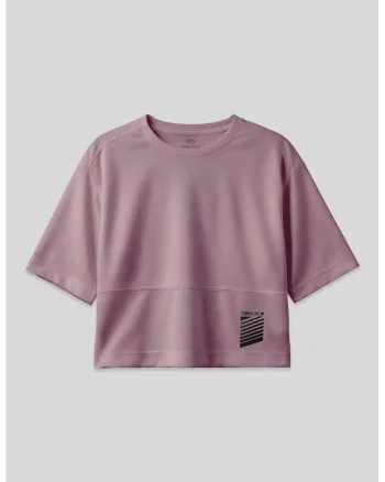 Tricou dama  supradimensionat, maneca scurta, mov purpuriu, 100% poliester, cu buzunar