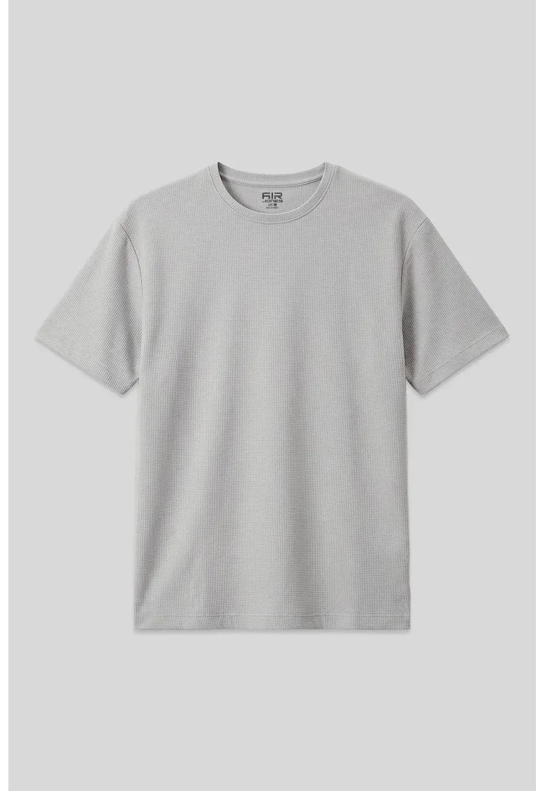 Tricou  supradimensionat, elastic, gri deschis, poliester-lycra
