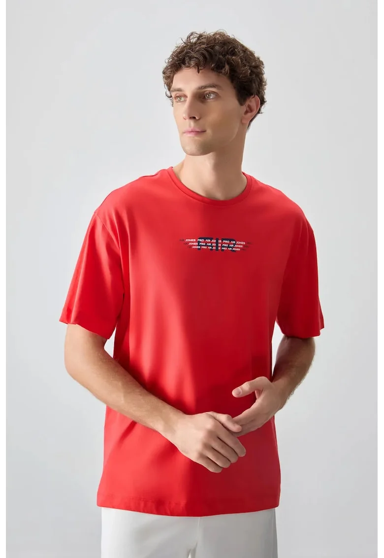 Tricou barbati  supradimensionat, rosu, bumbac