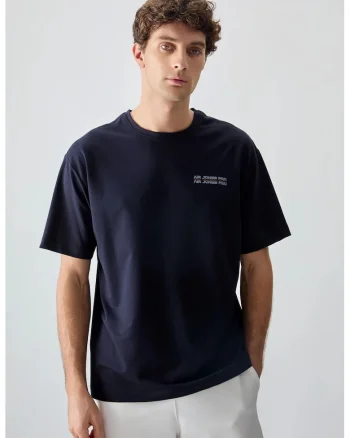 Tricou  Oversized, Albastru Marin, bumbac