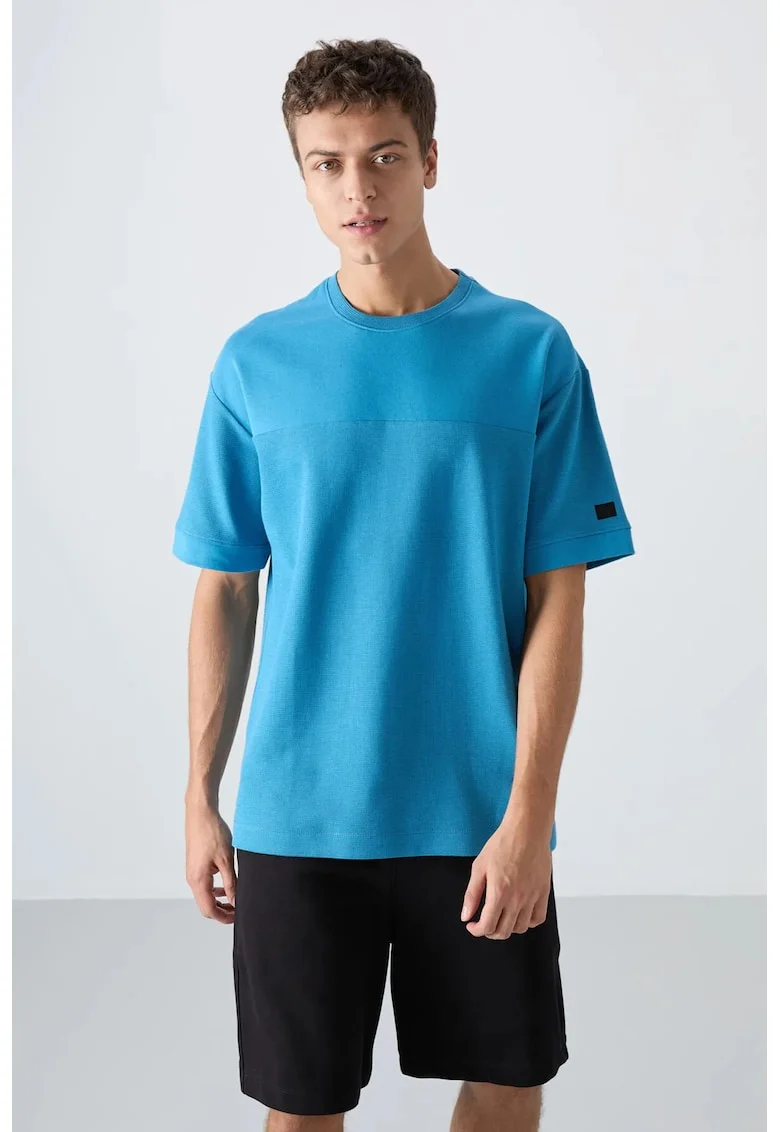 Tricou  supradimensionat, bumbac/poliester, Albastru Cerulean, pentru barbati