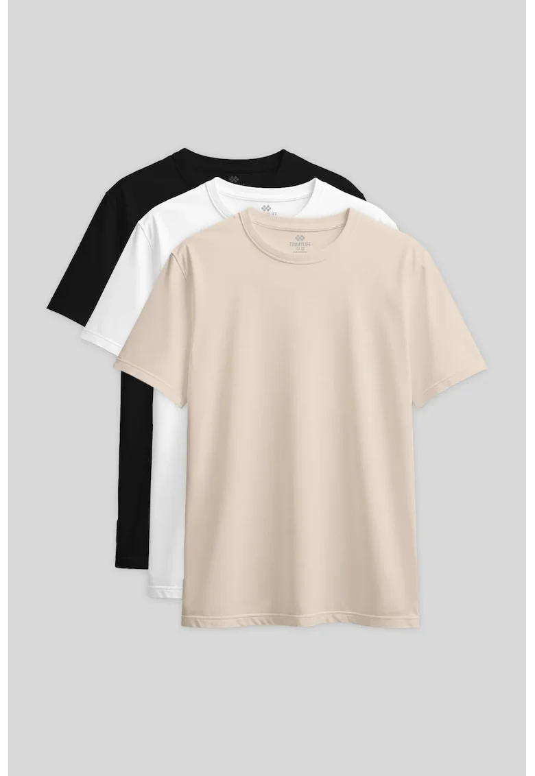 Tricouri  bumbac si elastan, maneca scurta, croiala regular fit