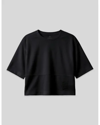 Tricou dama,  supradimensionat, cu buzunar, negru, poliester