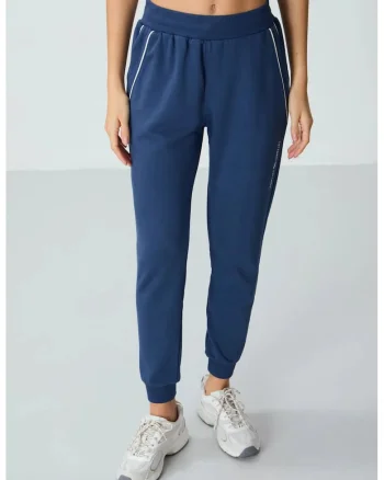 Pantaloni de trening,  bleumarin, amestec de bumbac, buzunar