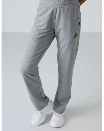 Pantaloni dama,  trening din fleece, gri deschis, cu buzunar, fara inchidere