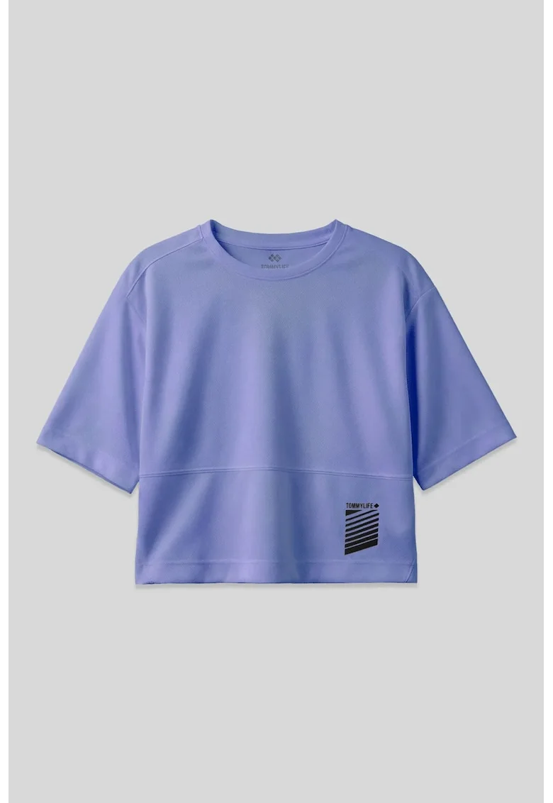 Tricou dama  supradimensionat cu buzunar, poliester, Mov
