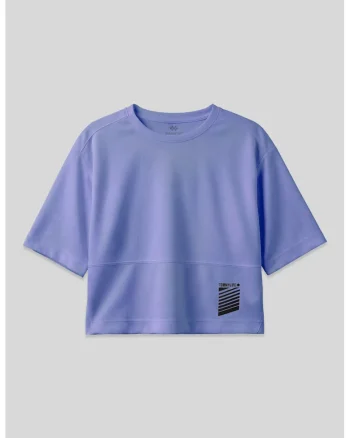 Tricou dama  supradimensionat cu buzunar, poliester, Mov