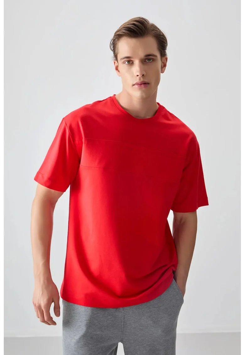 Tricou barbati,  supradimensionat, rosu bumbac