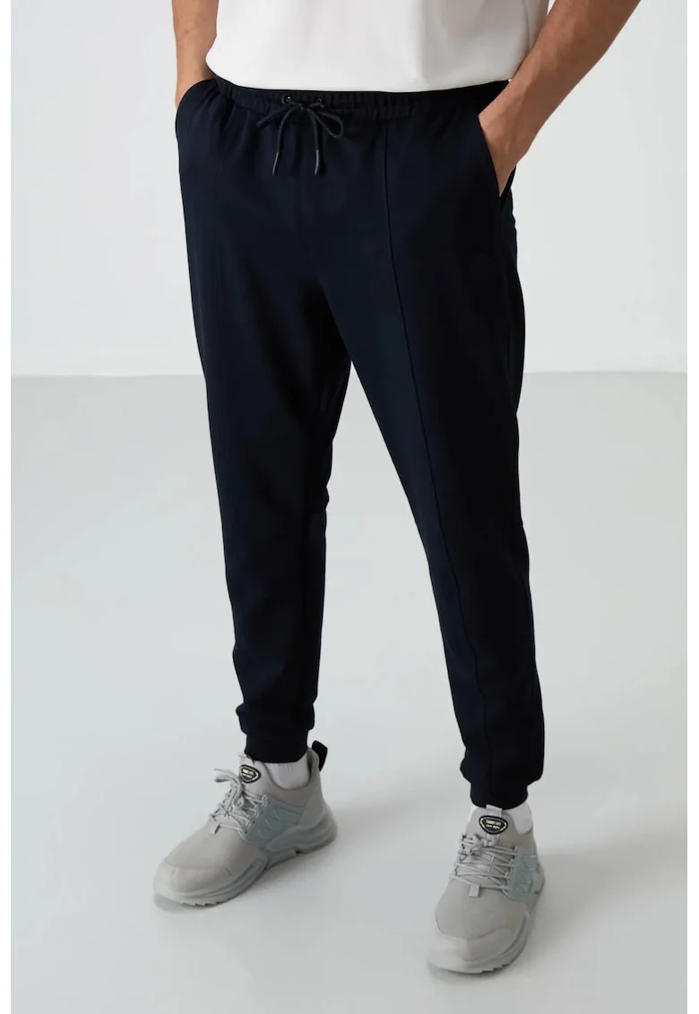 Pantaloni de trening, Barbati, Pantaloni de trening TOMMY din fleece pentru barbati, Negru, Negru