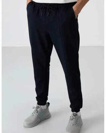 Pantaloni de trening, Barbati, Pantaloni de trening TOMMY din fleece pentru barbati, Negru, Negru