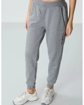 Pantaloni de trening,  gri, amestec de bumbac, buzunar