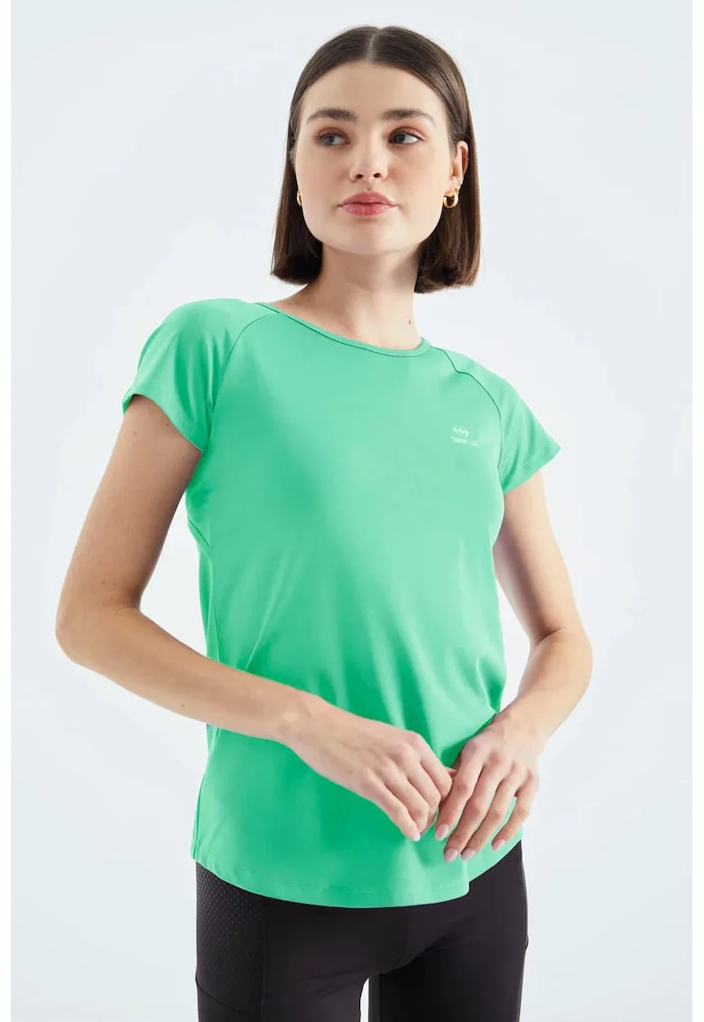 Tricou  femei, maneca scurta, verde menta, poliester cu elastan