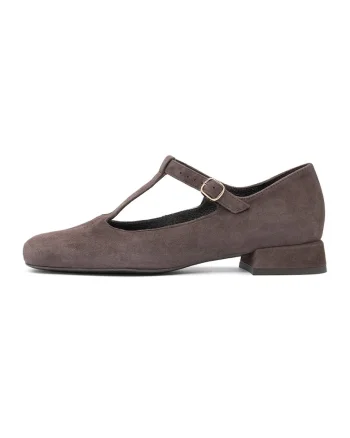 Pantofi din piele intoarsa Marla, Maro inchis